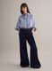 Oversized multicolour striped pure cotton shirt with pleats_1