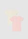 Baby Girl's Multicolour T-shirt Twin Pack in Pure Cotton, Regular Fit_1