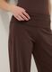 Wide leg stretchy cotton brown jogger trousers_3