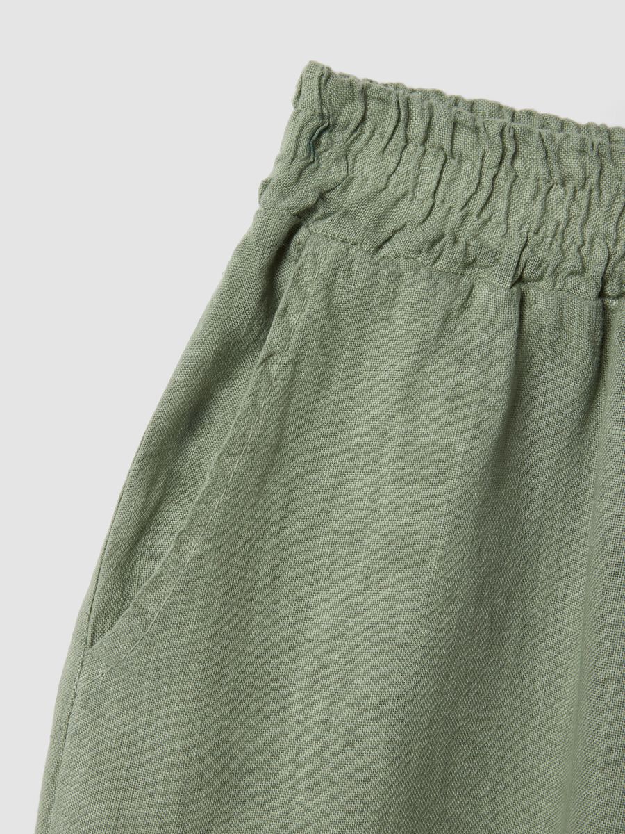 Green pure linen regular-fit trousers_5