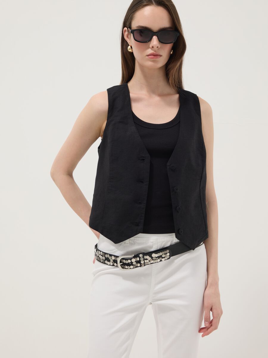 Jeans in misto cotone denim elasticizzato bianchi skinny fit_1