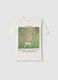 White regular fit pure cotton T-shirt with Klimt print_4