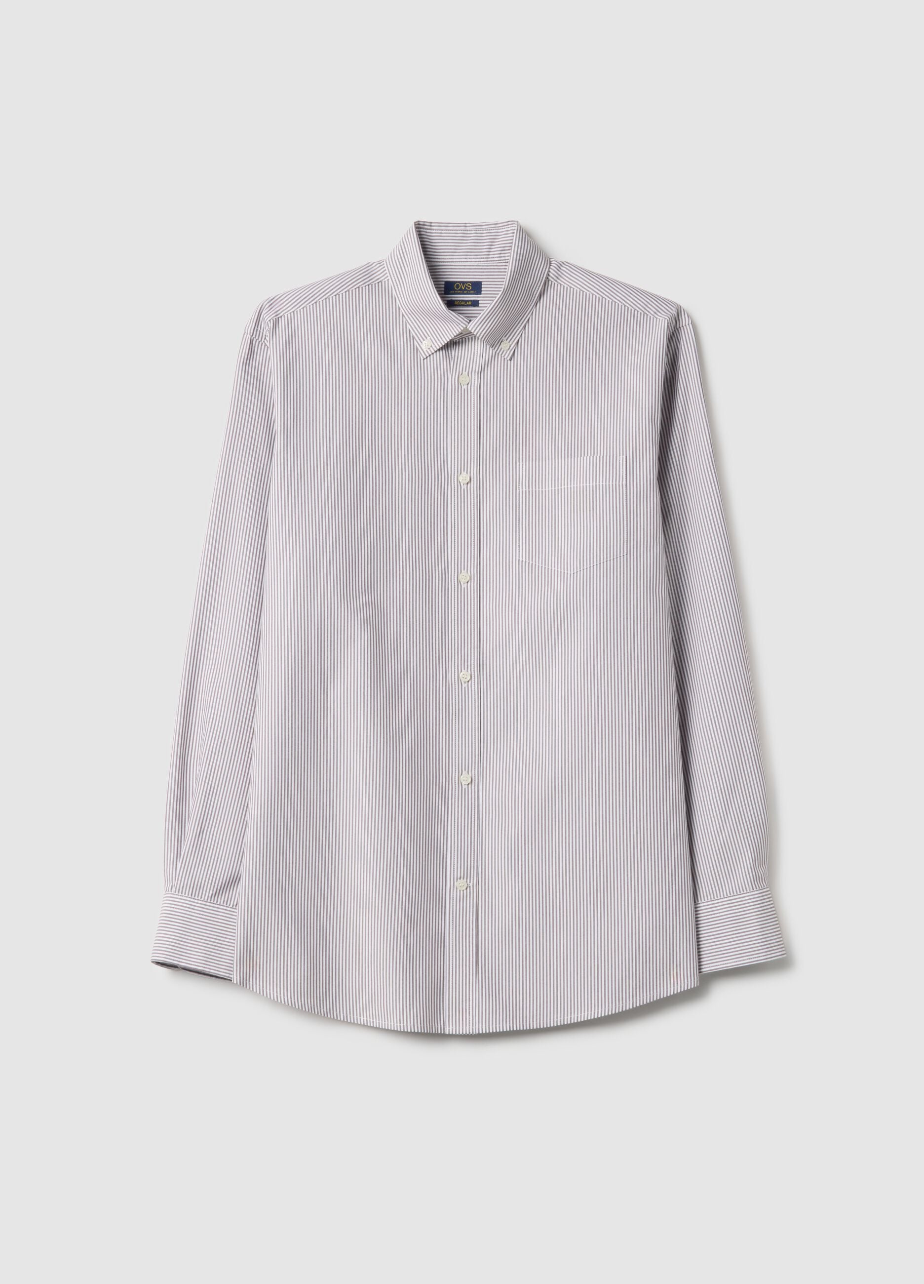 Multicolour Striped Cotton Blend Shirt - Regular Fit