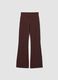 Brown stretch cotton flare trousers_1