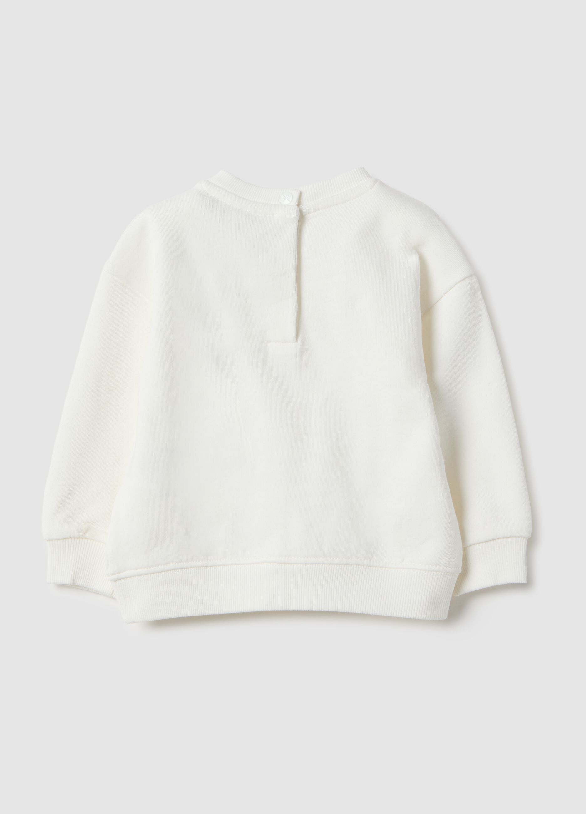 White pure cotton sweatshirt regular fit with ruffles for girls