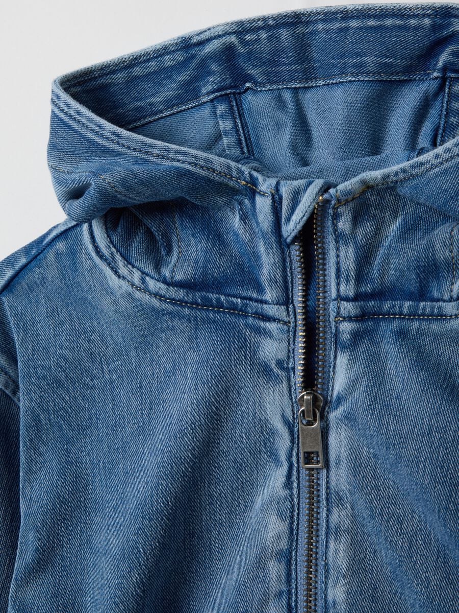 Children's blue cotton blend hoodie regular fit_3