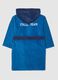 Blue children's hooded bathrobe in pure cotton with print_2