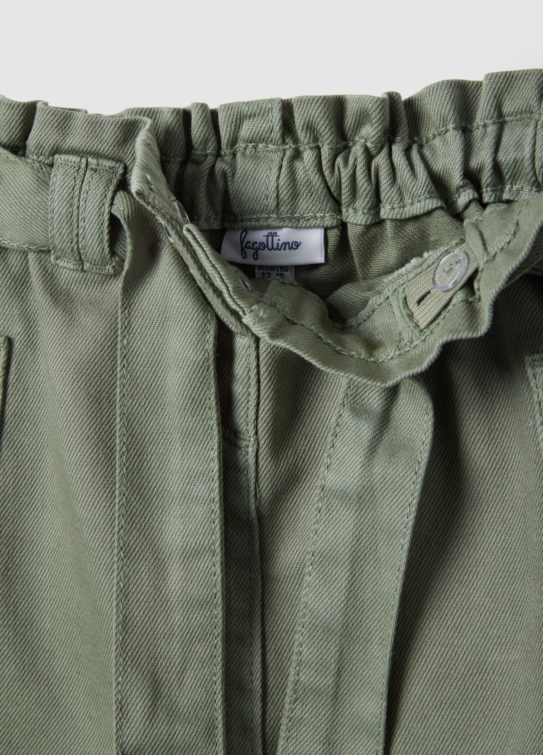 Adjustable green pure cotton skirt for girls