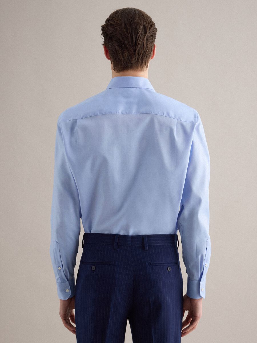 Camicia in puro cotone azzurra regular fit_2