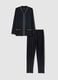 Regular fit black pure cotton pyjamas with contrasting details_4