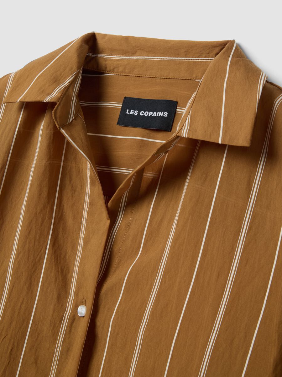 Multicoloured striped regular fit lyocell blend shirt_5