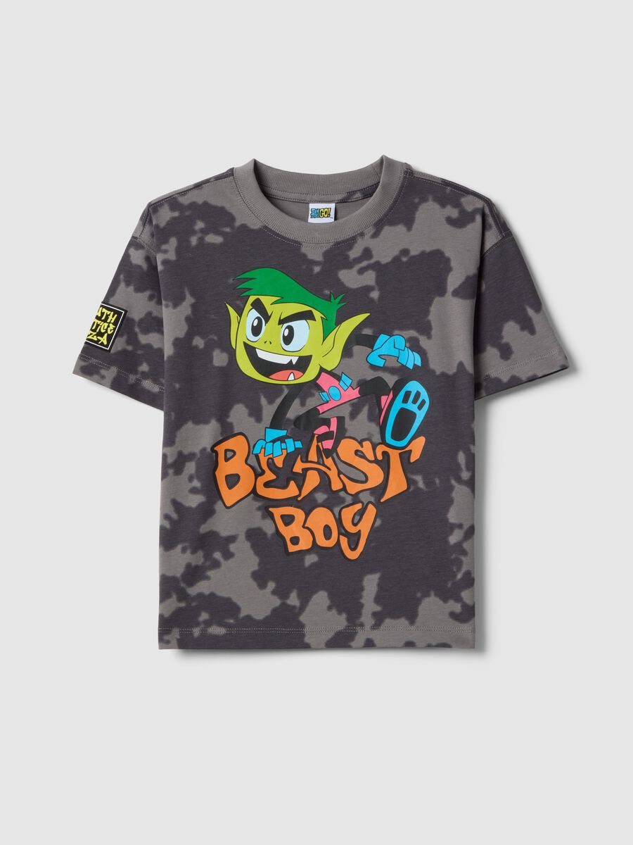 Grey pure cotton kids regular fit T-shirt with print_0