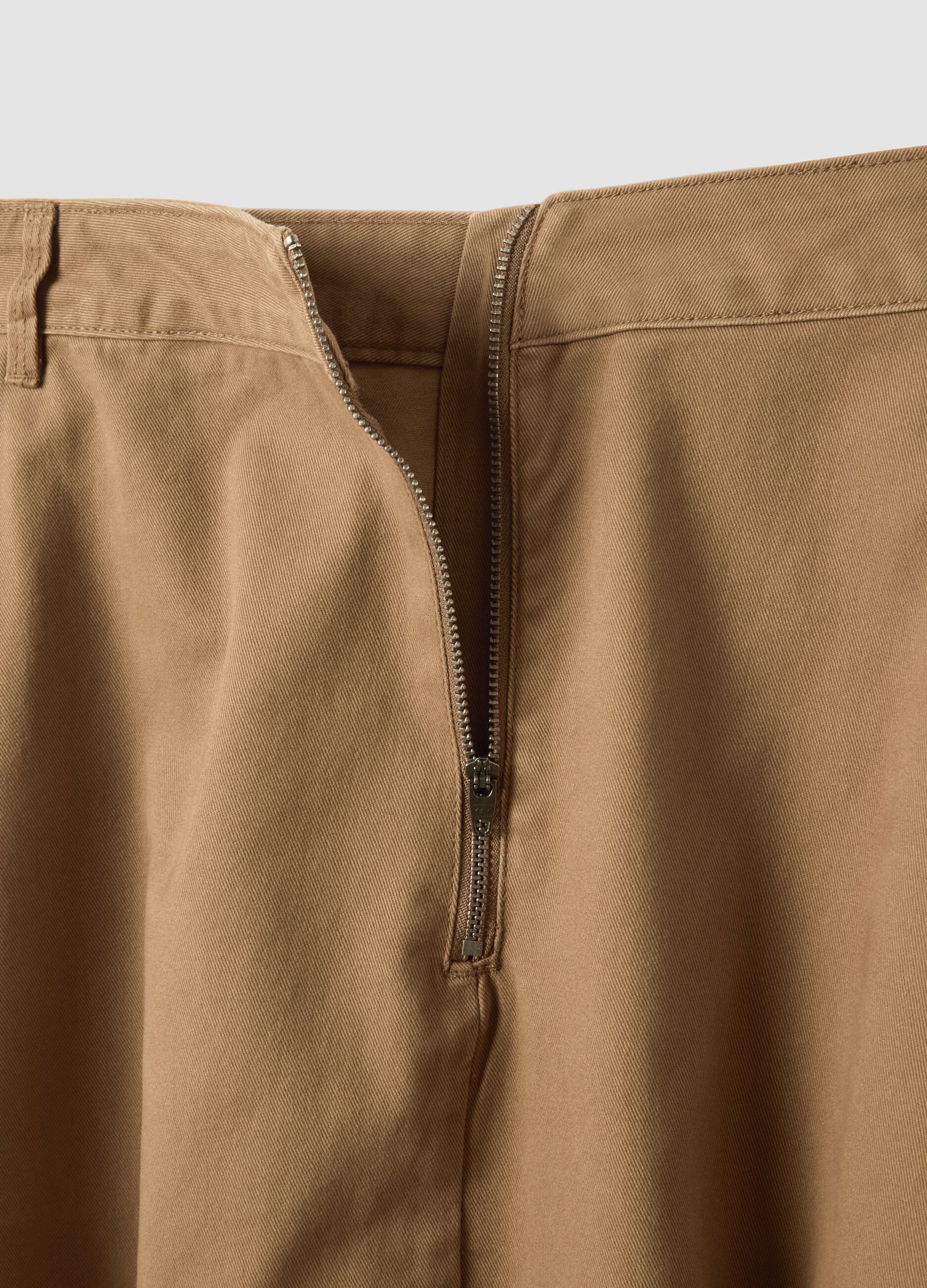 Brown midi skirt in pure cotton
