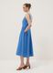 Blue pure cotton dress with boat neckline_0