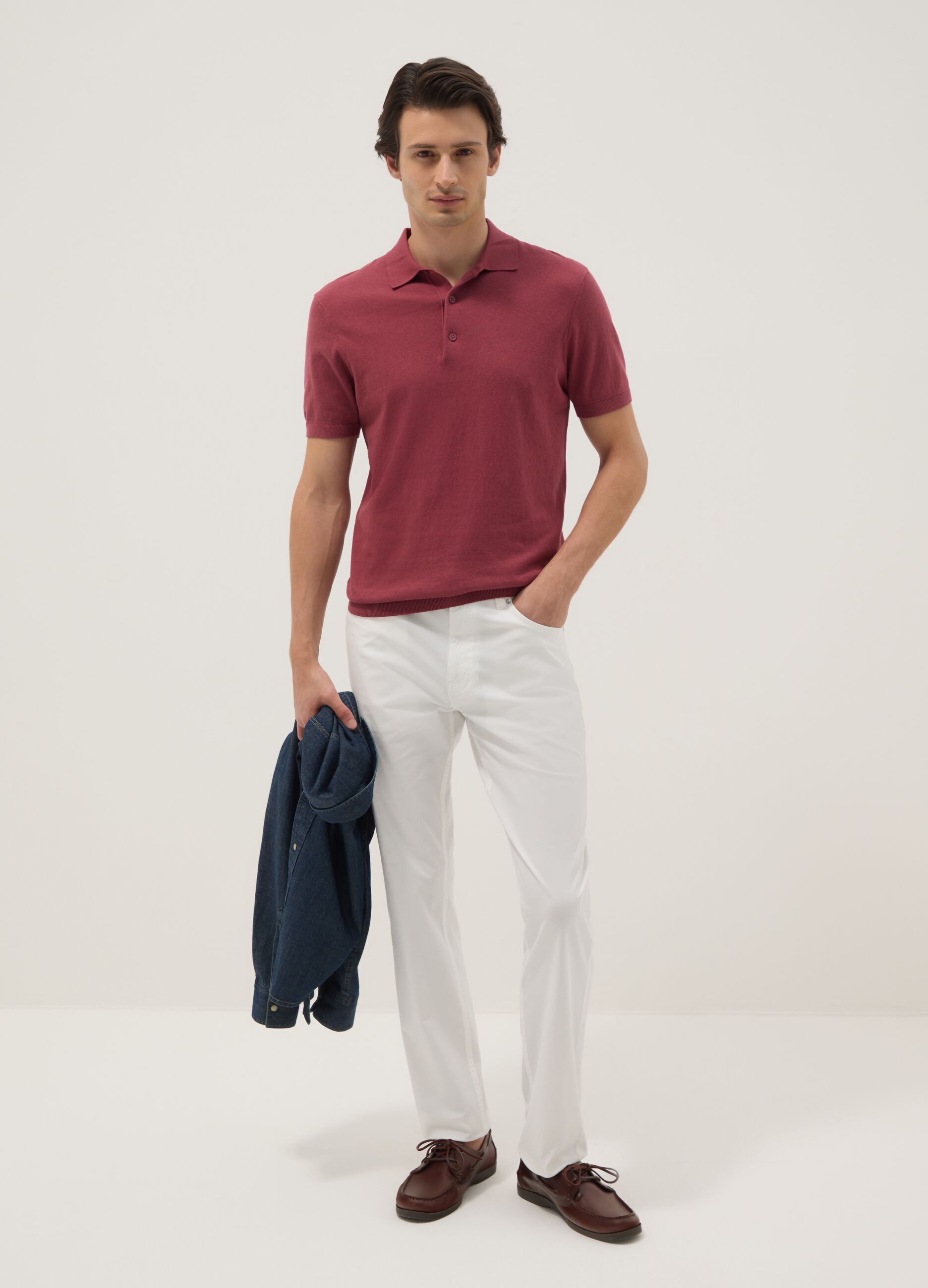Red pure cotton polo regular fit