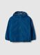 Blue waterproof regular fit jacket with hood and zip for kids_0