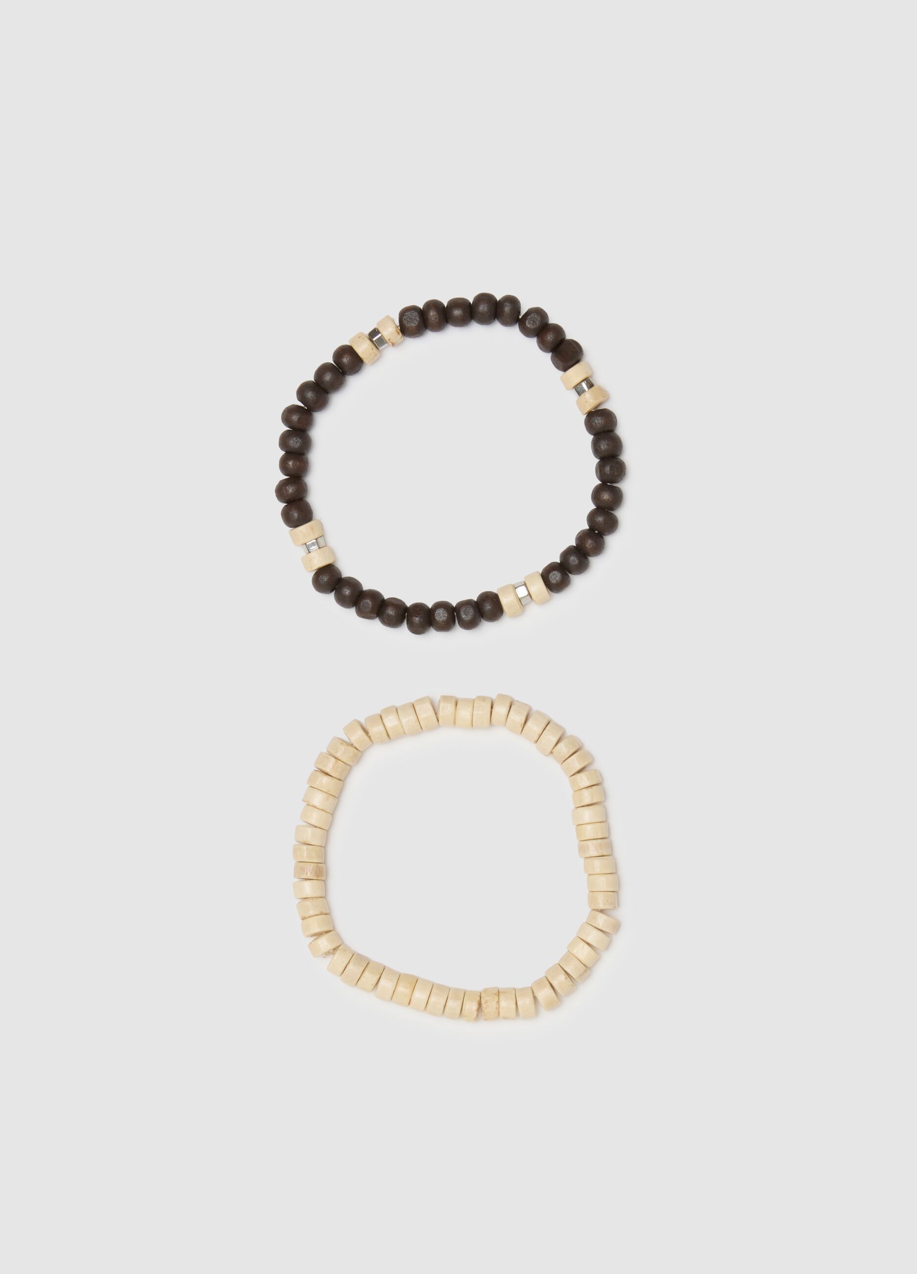 Bipack bracciali in legno multicolor