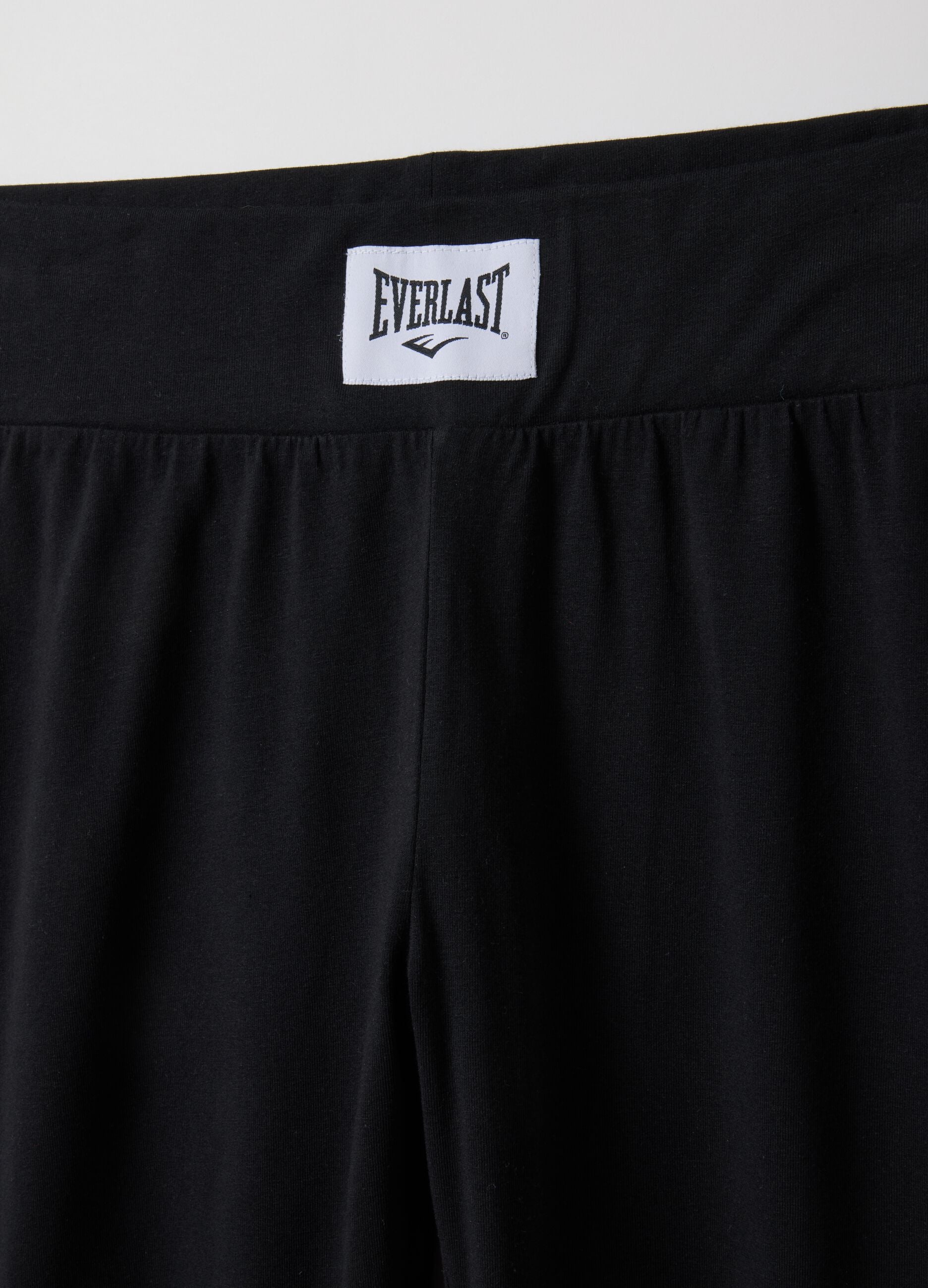Black Slim Fit Cotton Stretch Leggings with Everlast Logo