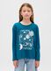 Blue long-sleeve cotton top_0