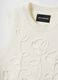 Regular fit pure white cotton gilet with floral design_5
