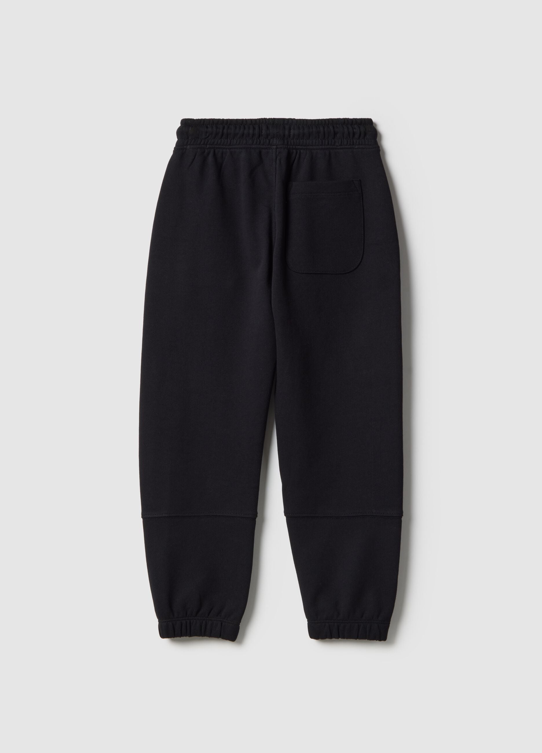 Kids' black jogger trousers in pure cotton regular fit