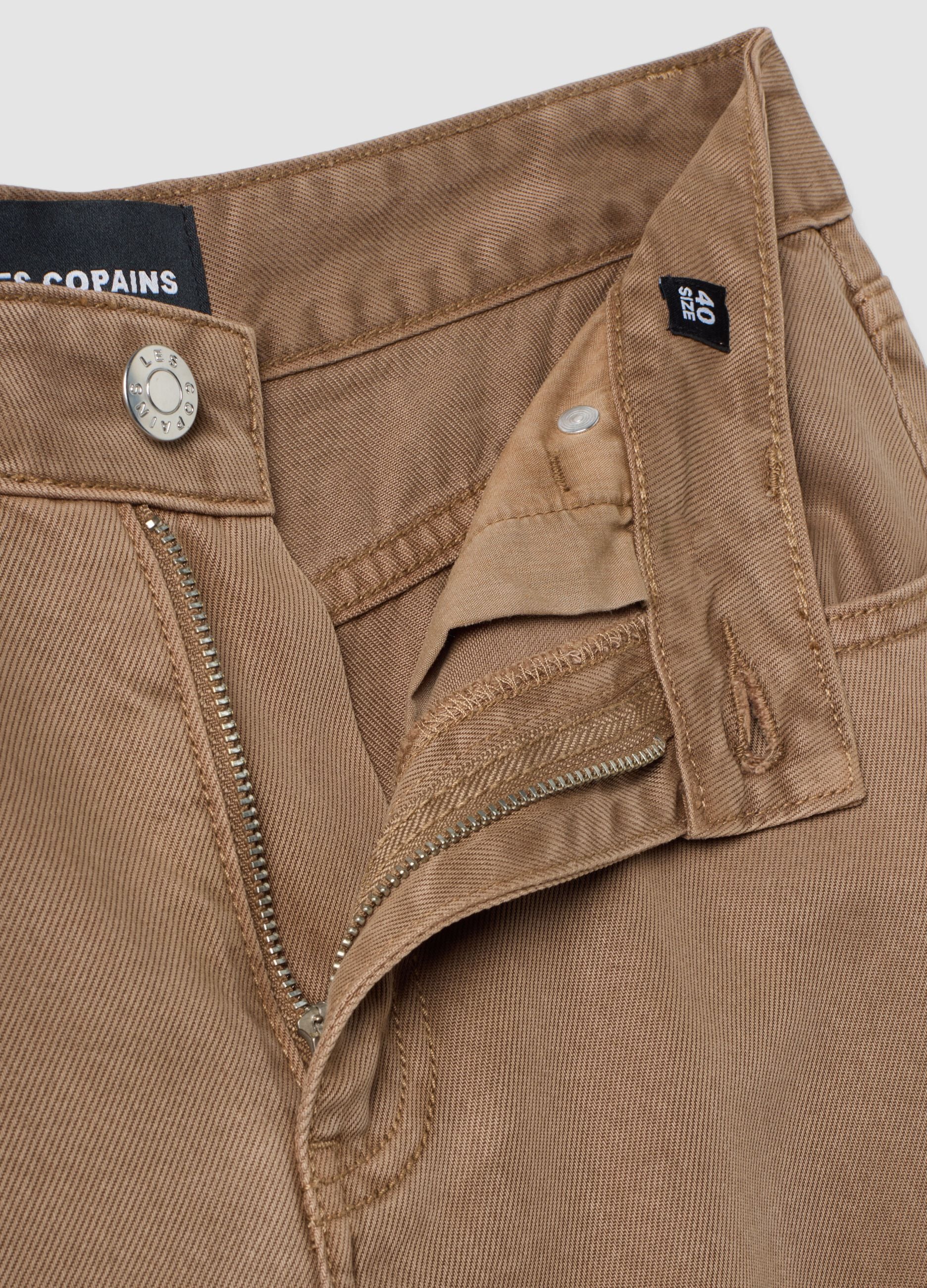 Brown wide-leg jeans in pure lyocell