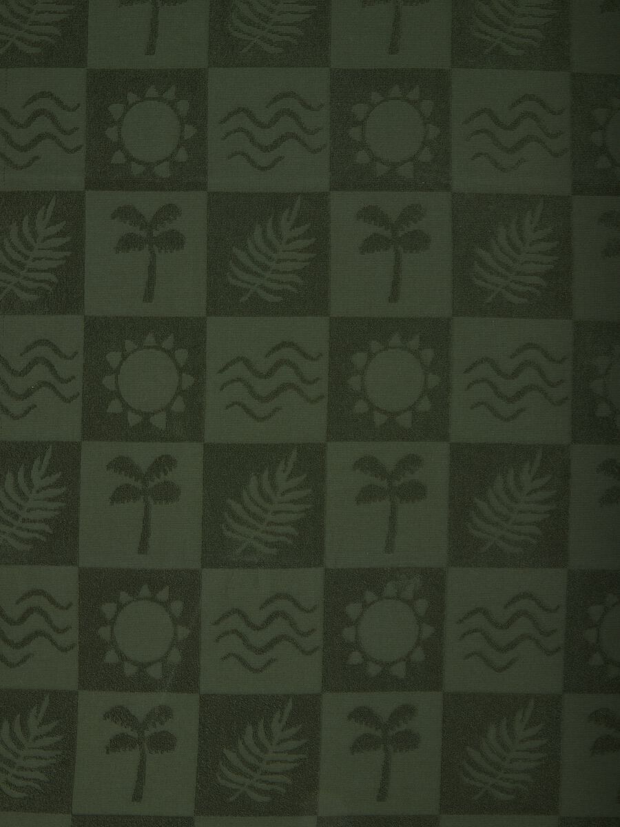 Green pure cotton jacquard beach towel_2
