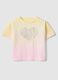 Multicolour pure cotton t-shirt with lettering for girls_0