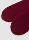 Red Stretch Cotton Blend Tennis Socks with Stripes_1
