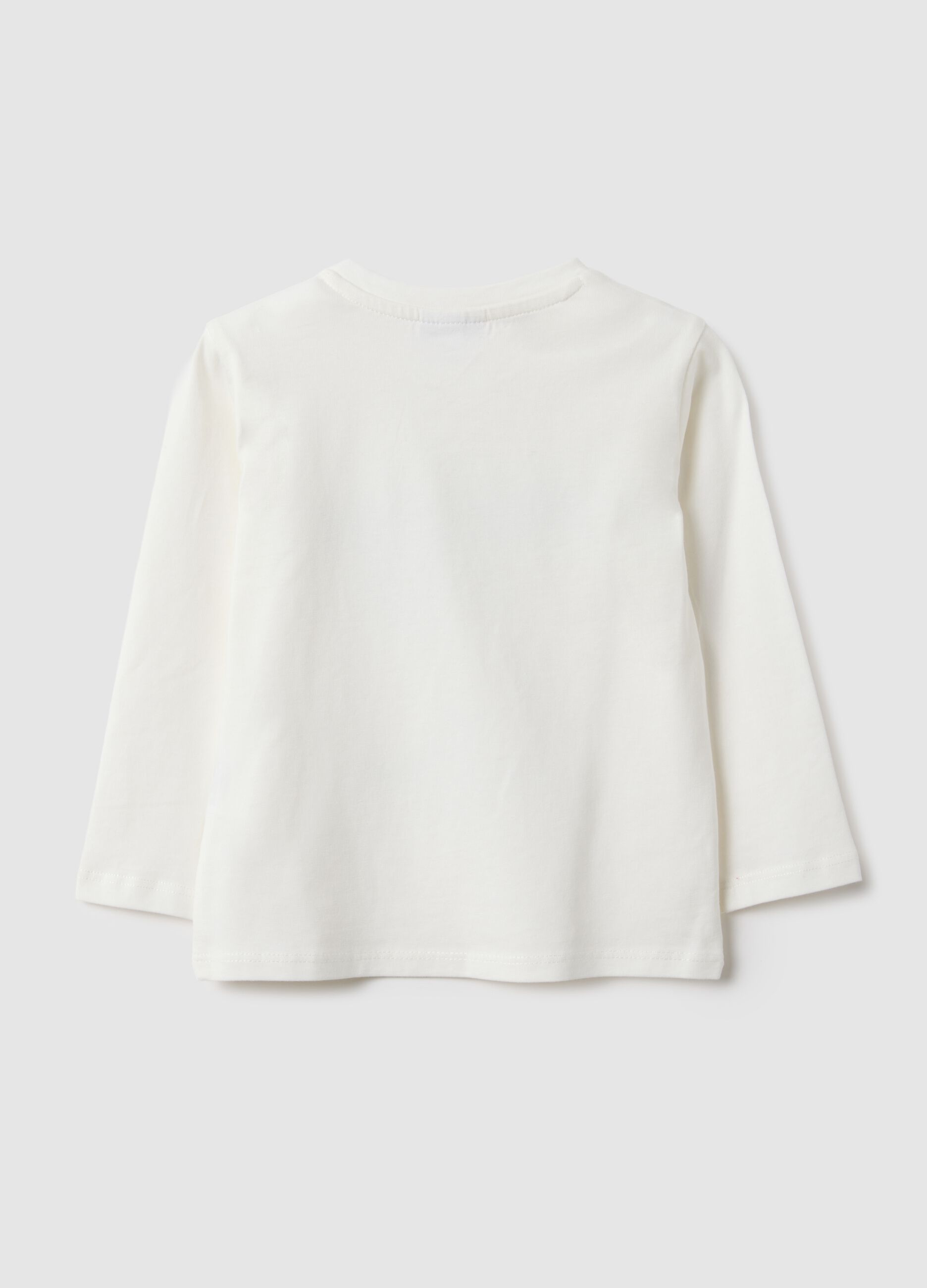 White pure cotton regular fit children's t-shirt with print