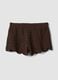 Brown crochet regular-fit cotton-blend shorts_4