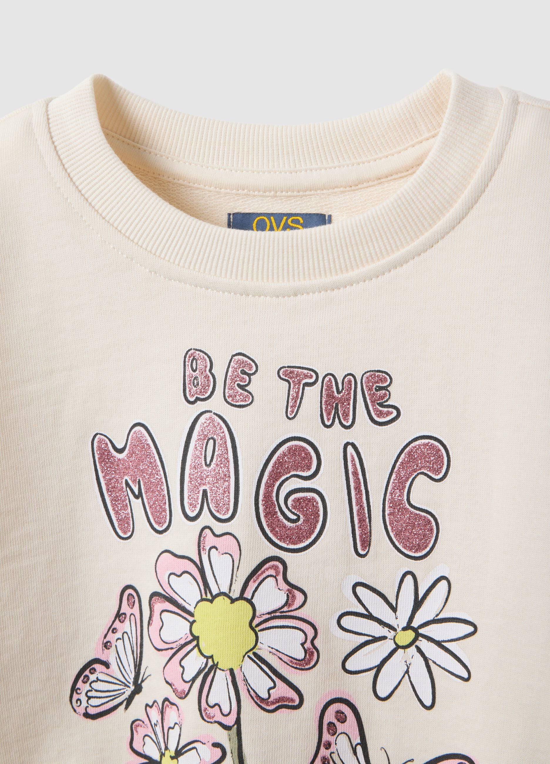 White pure cotton hoodie for girls regular fit with decorations