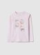 Girls' regular fit pink pure cotton T-shirt with print_0