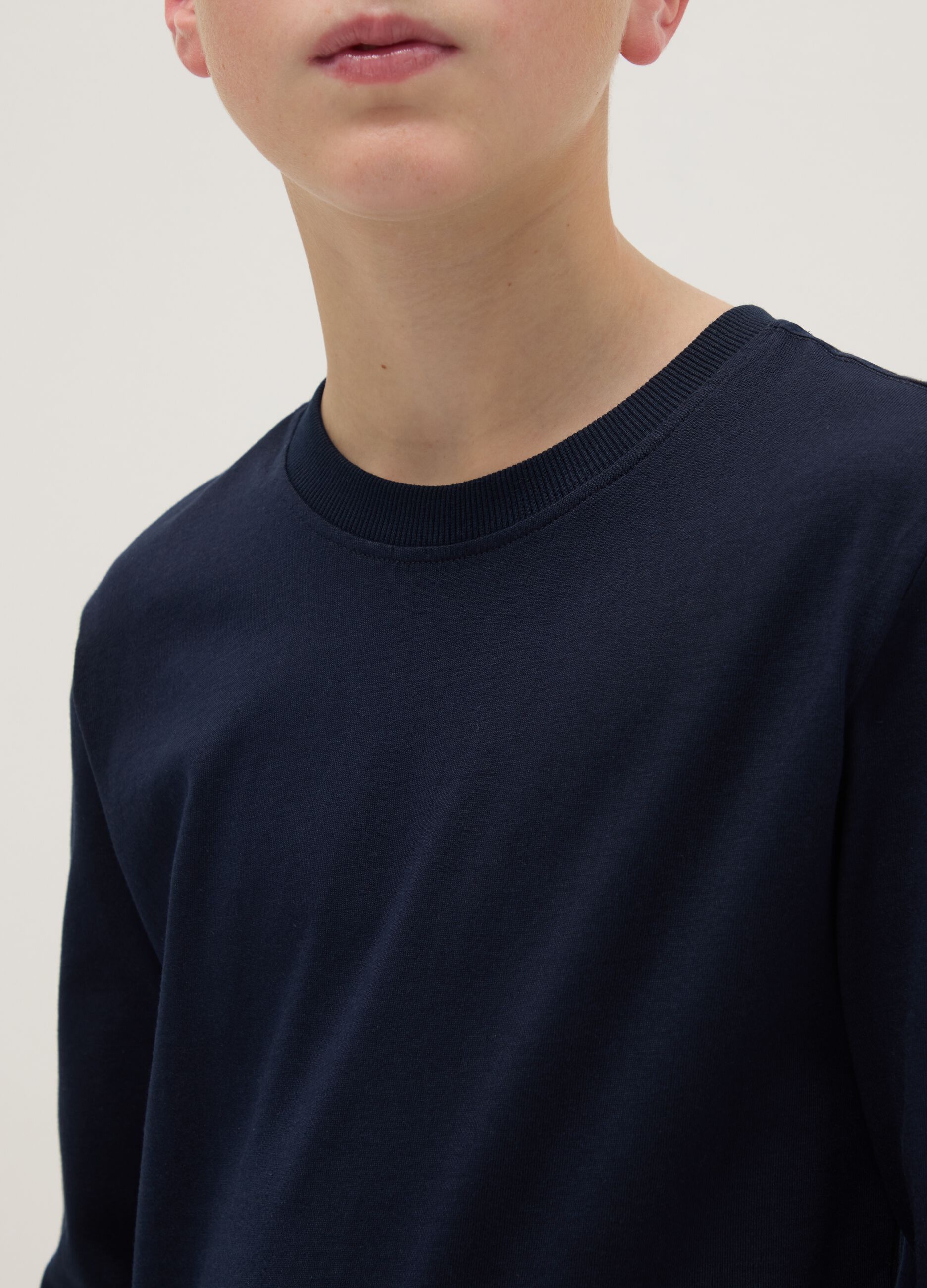 Blue pure cotton regular fit t-shirt for children