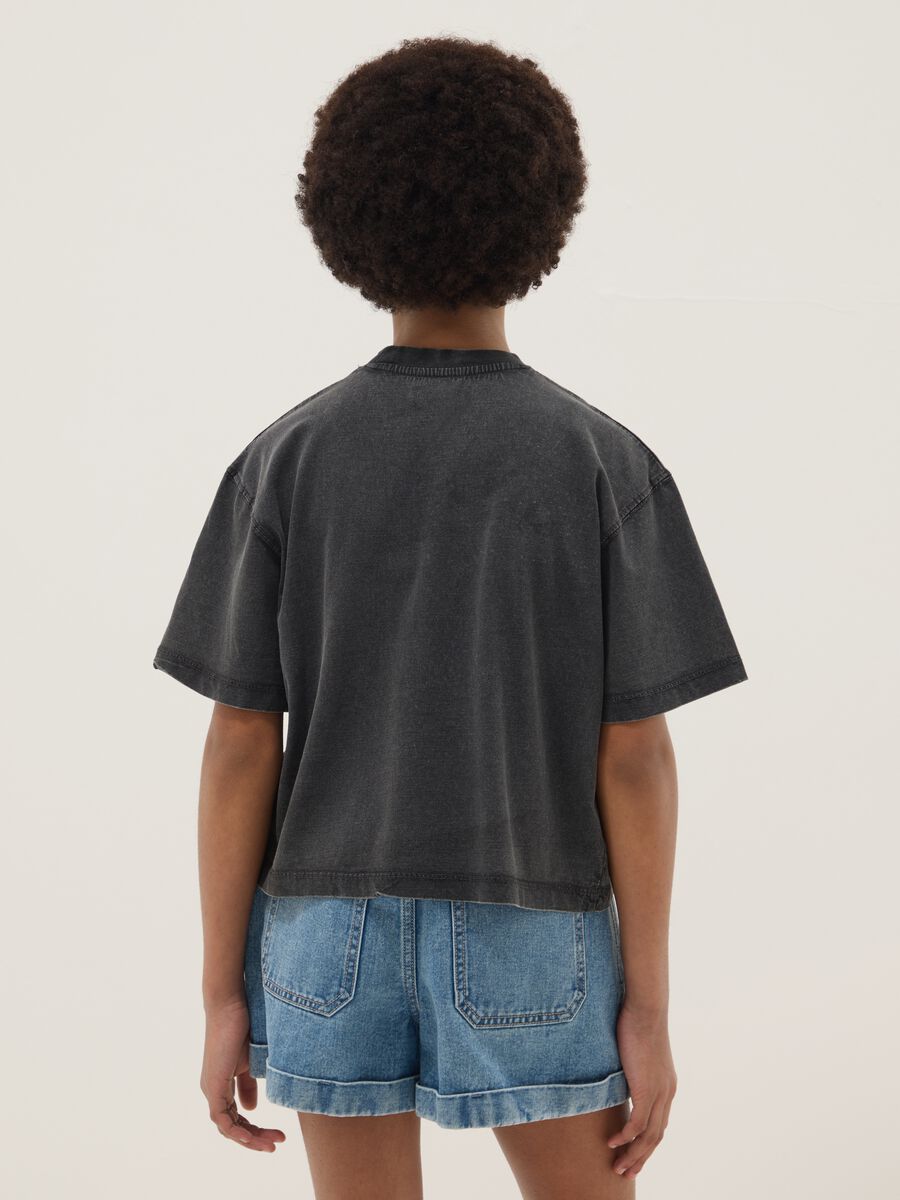 Grey pure cotton oversized fit girl&rsquo;s t-shirt_1