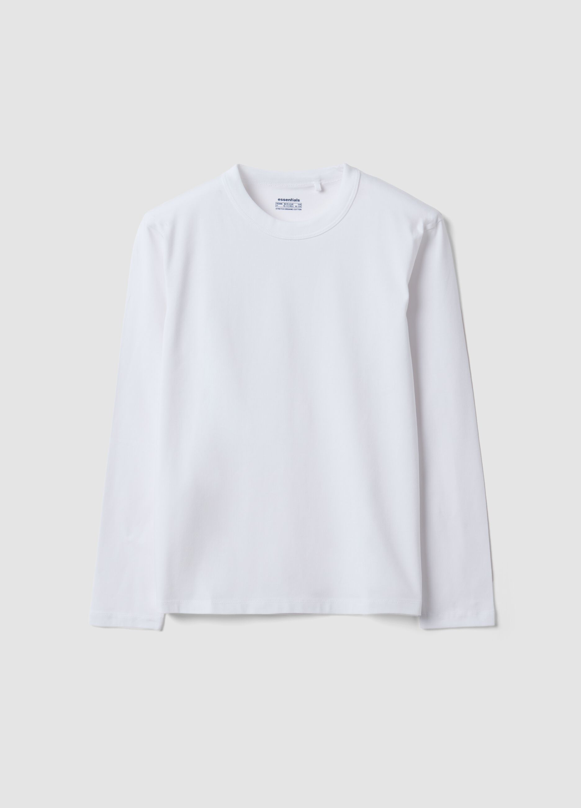White regular-fit stretch organic cotton T-shirt for boys