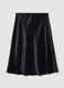Black satin midi skirt in stretch fabric_2