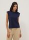 Regular fit blue short sleeve pure cotton T-shirt_0