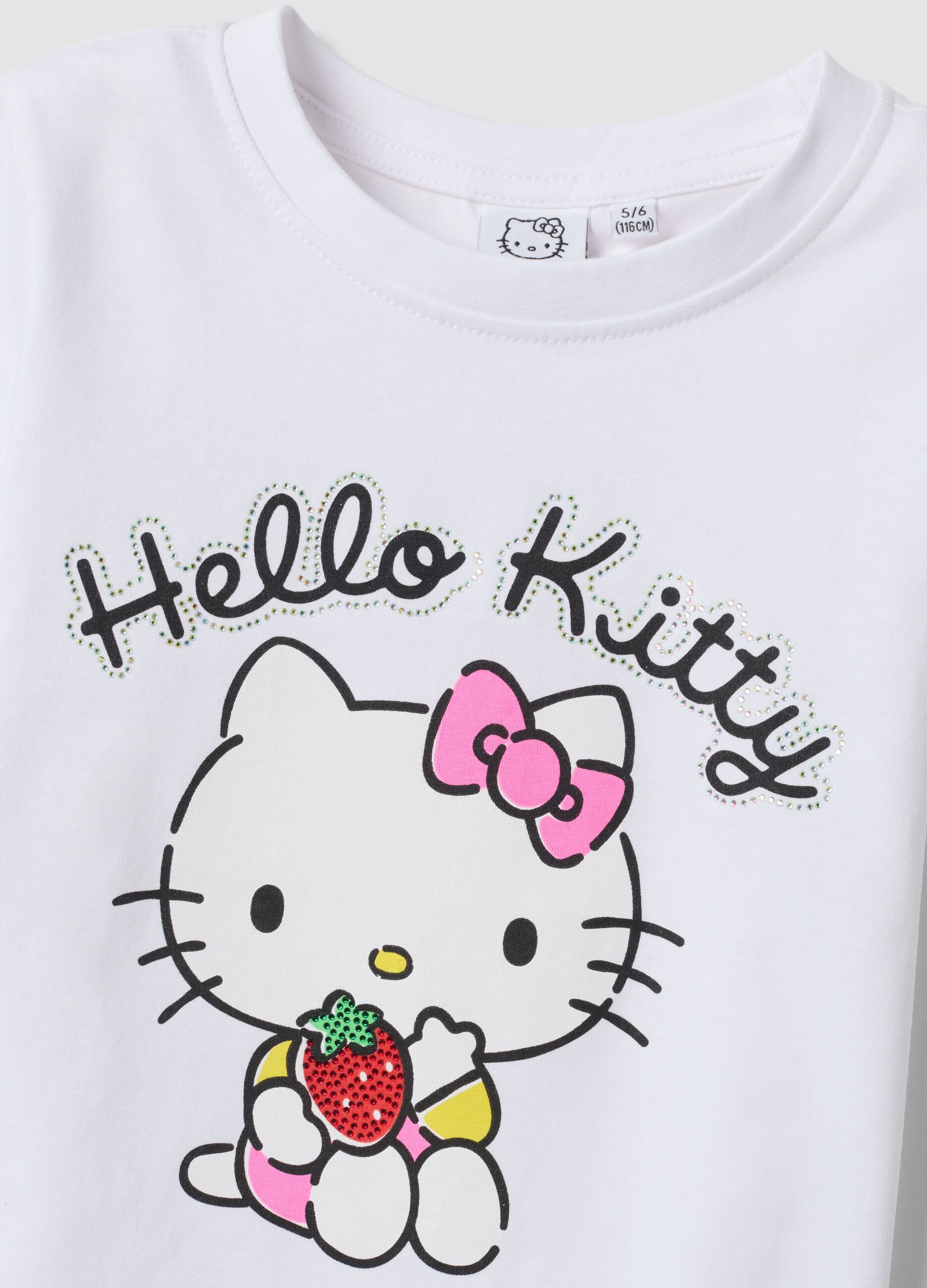 White short-sleeve stretch cotton T-shirt