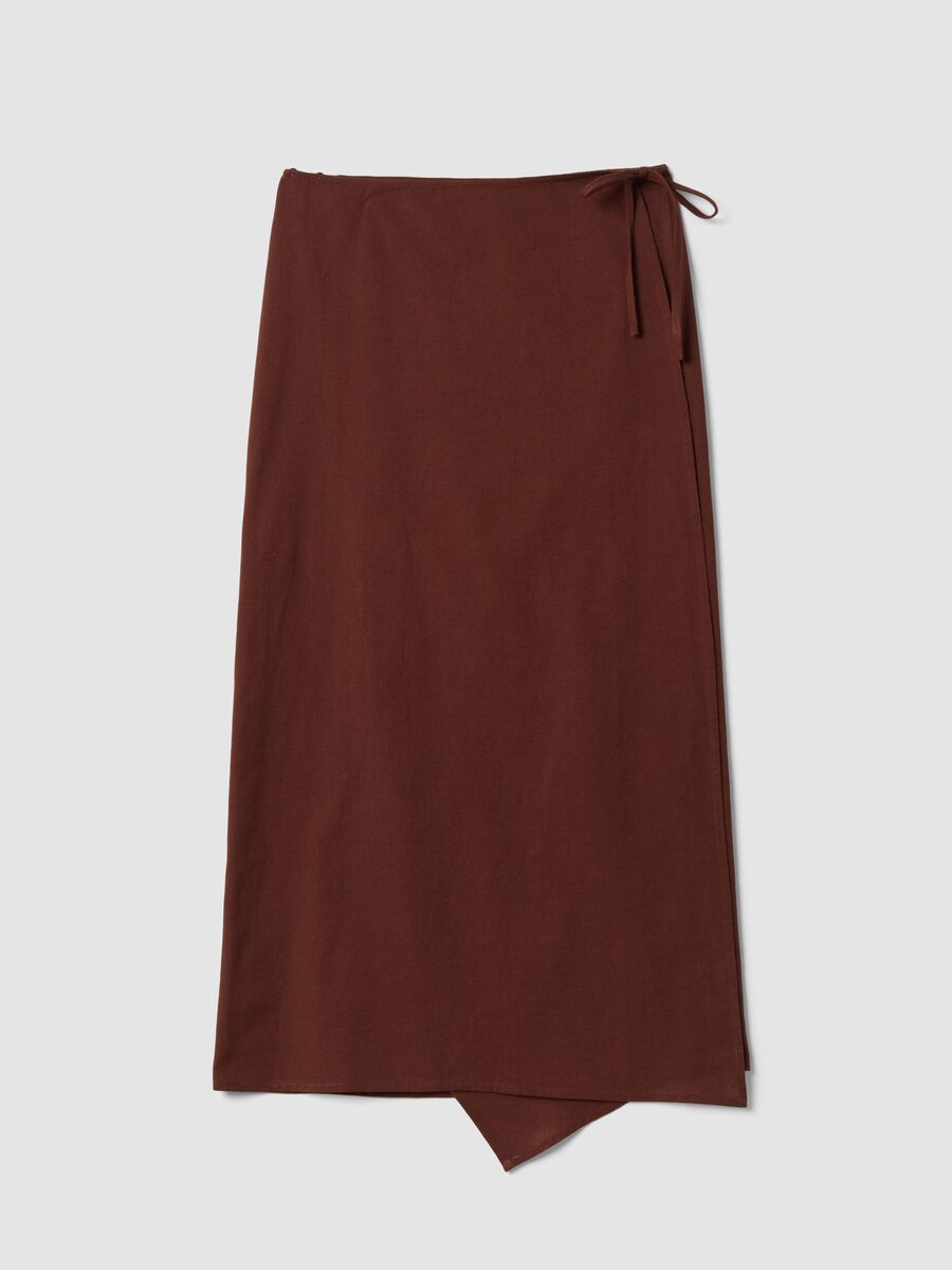 Pareo marrone in misto cotone e lino_4