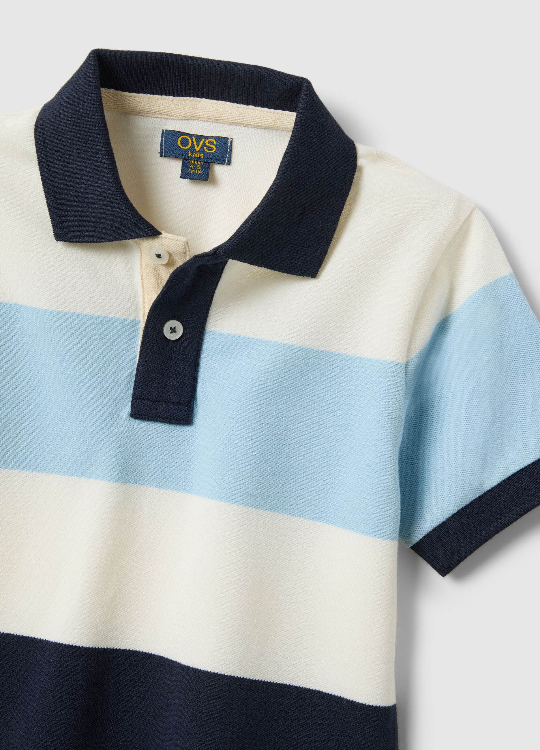 Multicoloured stripe stretch cotton polo for boys regular fit