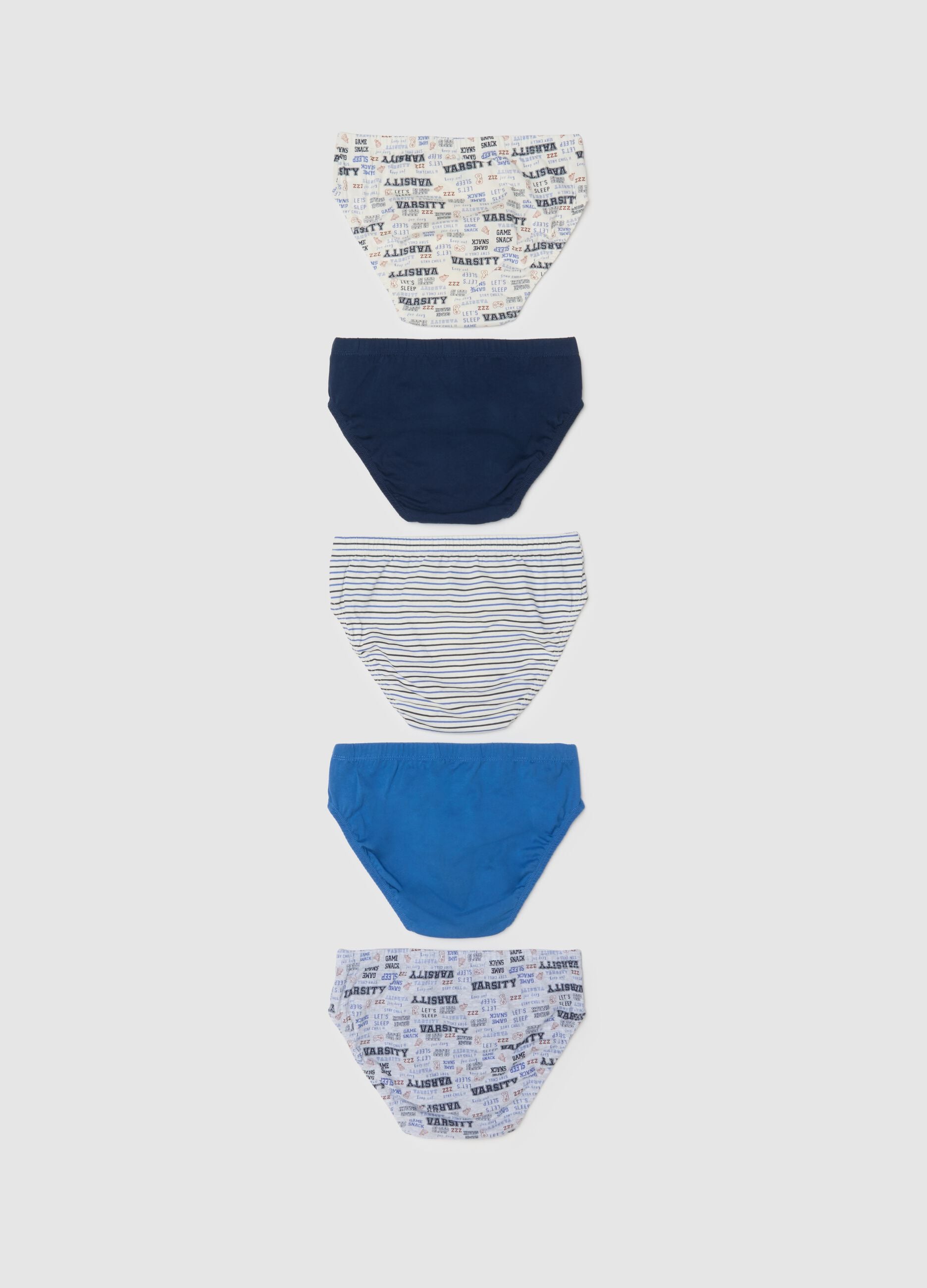 Boys' multicoloured multipack briefs in pure cotton regular fit