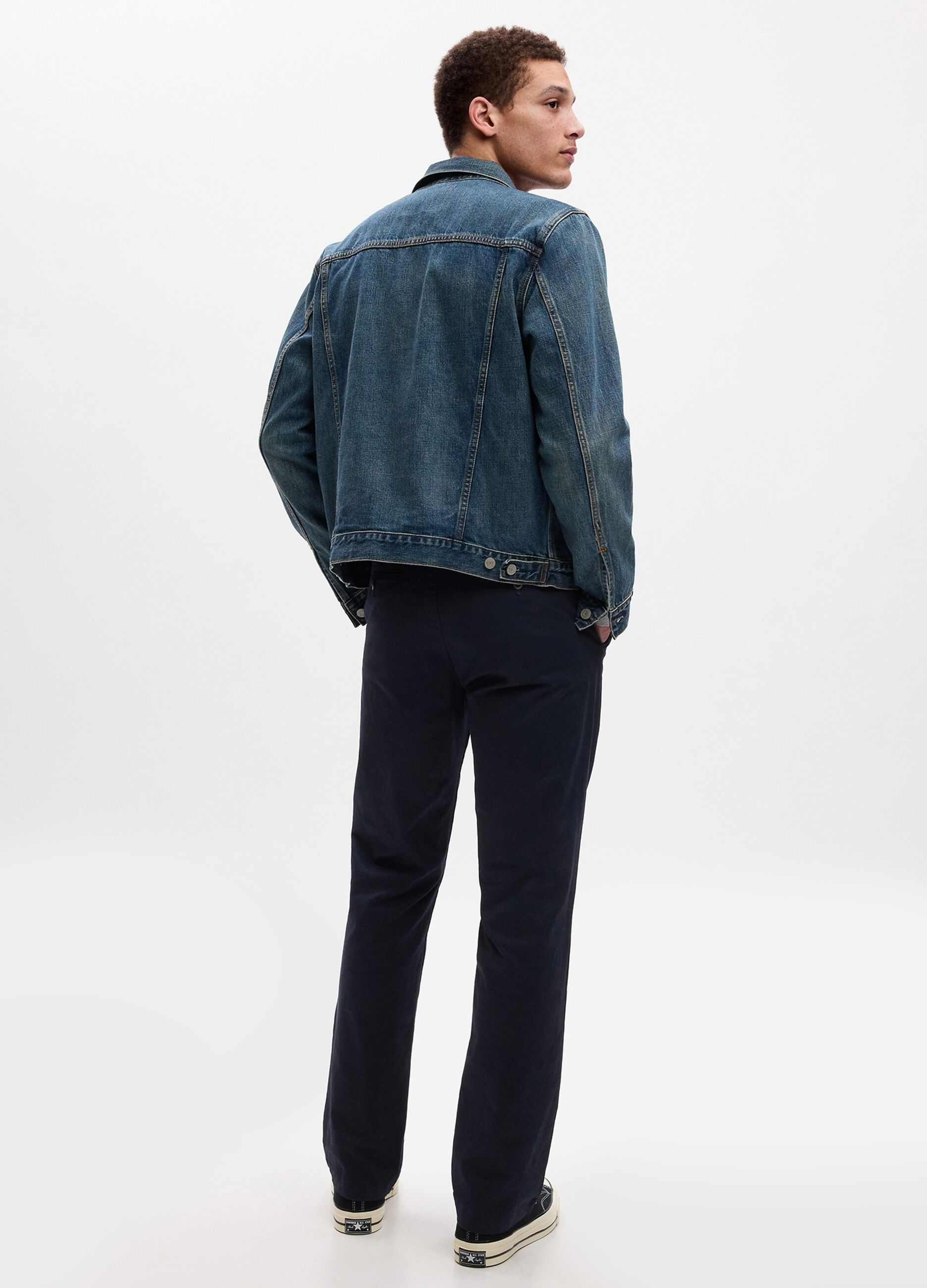 Straight-fit trousers in stretch cotton