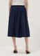 Blue pure cotton midi skirt_2