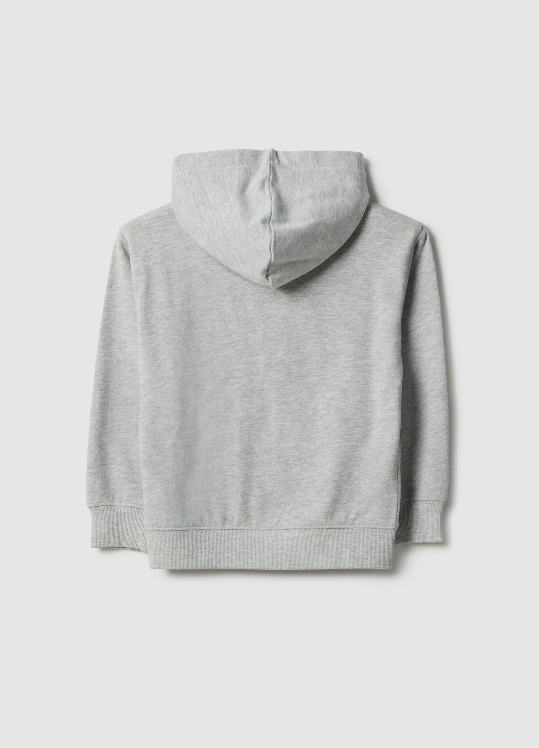 Children's grey hoodie with zip in pure cotton regular fit