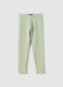 Girls' Slim Fit Green Stretch Cotton Leggings_0