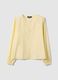 Beige pure cotton regular fit shirt with buttons and rounded collar_4