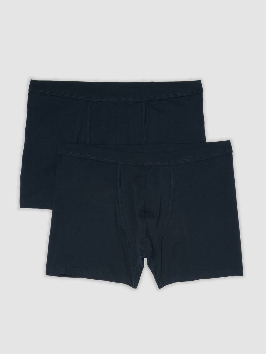 Bipack di boxer midi blu in cotone Supima elasticizzato_4