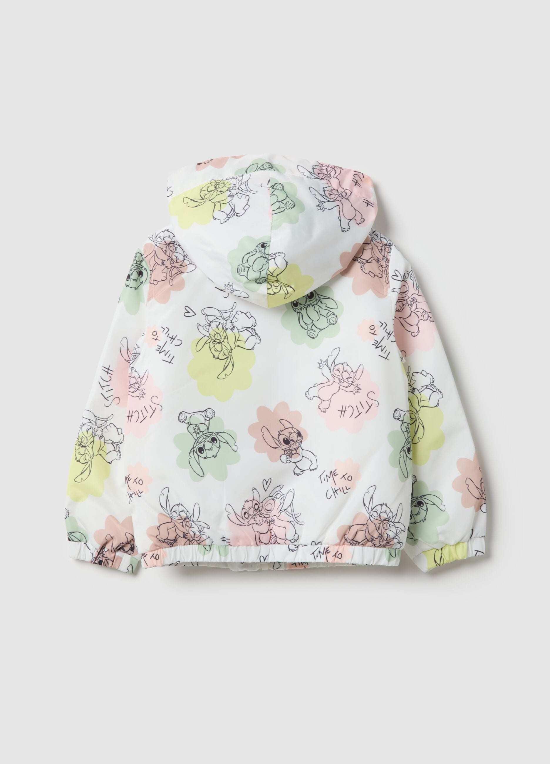 Multicolour padded jacket for girls with regular fit and hood