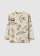 Beige pure cotton kids' regular fit t-shirt with print_0